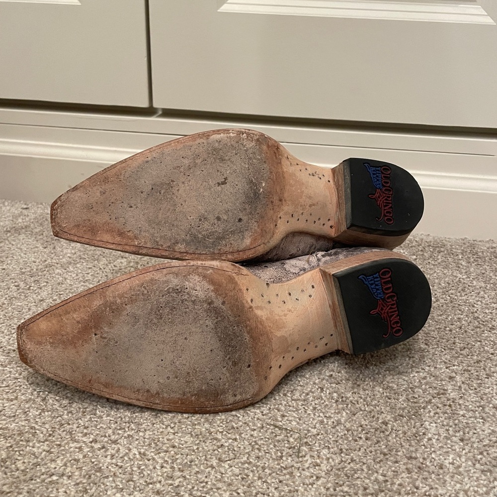 Old Gringo Yippee Ki Yay Collection Silver and Brown Western Ankle Boots - Picture 4 of 6